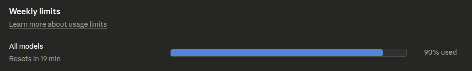 Claude usage at the end of the week