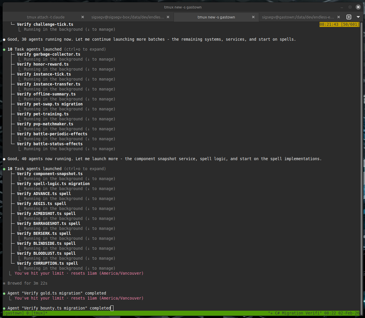 Claude running 40 agents at once and hitting a limit